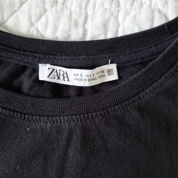 Zara Ribbed Black Sleeveless T-Shirt - Picture 6 of 6